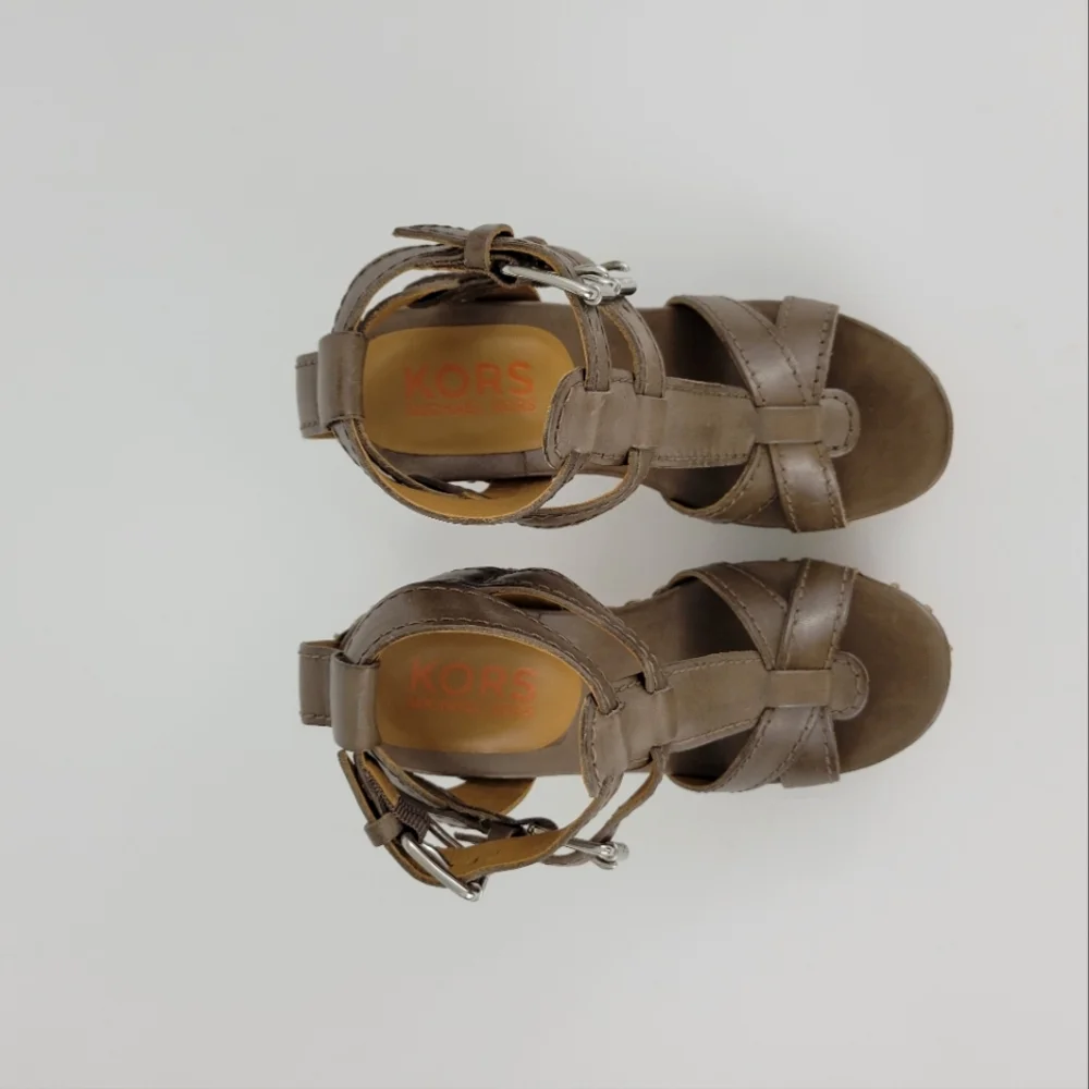 Michael Kors Brown Chunky Heeled Sandals
